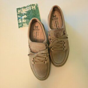 Mephisto Trampolins Womens Walking Shoes Beige Leather Size 7 1/2
